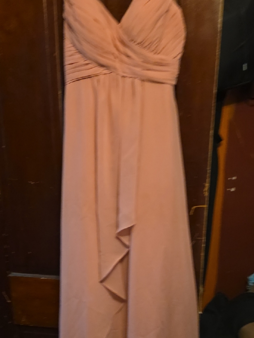 Christina Wu Strapless Blush Pink Empire Waist Gown
